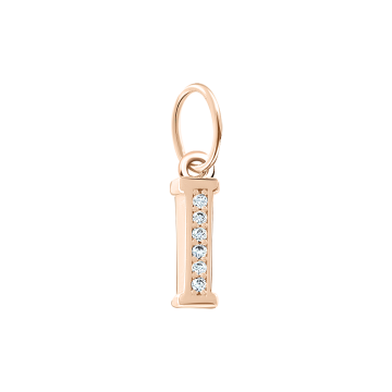 Pendant in red gold of 585 assay value with zirconia 