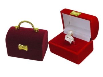 Schmuck Etui, Geschenkkästchen für Ring Bordeaux Rot