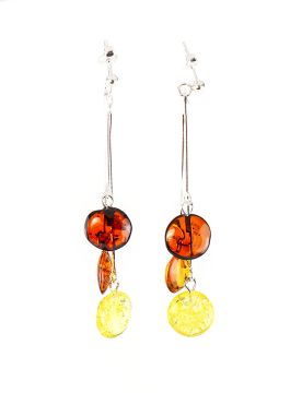 925er Sterling Silber Ohrringe mit Bernstein 