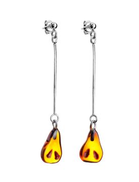 Silver earrings with amber 