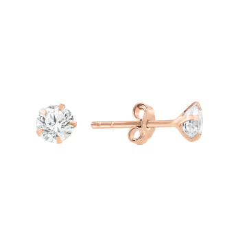 Earrings in Red gold 585 - Zirconia 