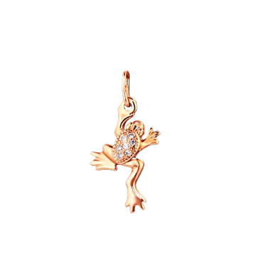 Pendants in red gold of 585 assay value with zirconia 