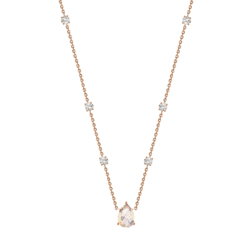 Necklace in red gold of 585 assay value with Swarovski crystals 