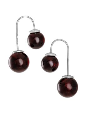Серебряные серьги 925 пробы. Вставка: Янтарь 