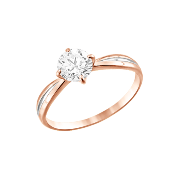 Damenring aus Rotgold 585° mit Zirkonia 