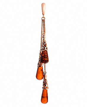 Gold-plated silver pendant with amber 