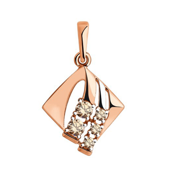 Pendant in rose gold 585 with Swarovski cubic zirconia 