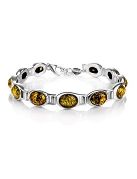 Armband aus 925er Sterling Silber mit Bernstein 