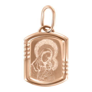 Icon pendant in red gold of 585 assay value 
