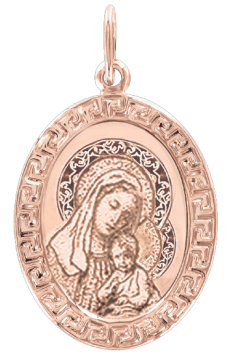 Icon pendant in red gold of 585 assay value 