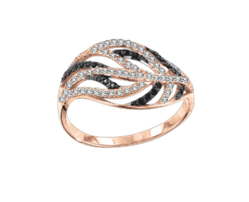 Lady´s ring in red gold of 585 assay value with zirconia 