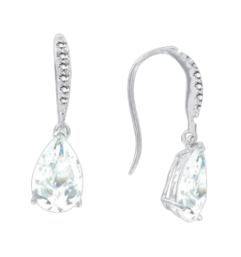 Silver earrings with zirconia 