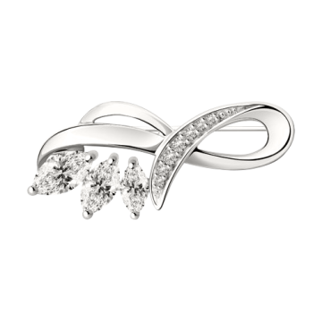 Silver brooch with zirconia 