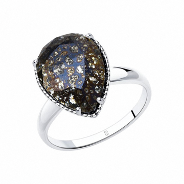 Silver ring with swarovski crystal 