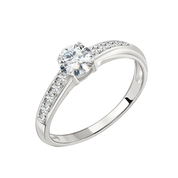 Silver ring with zirconia 