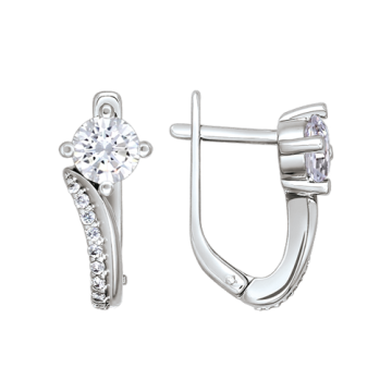 Silver earrings with zirconia 