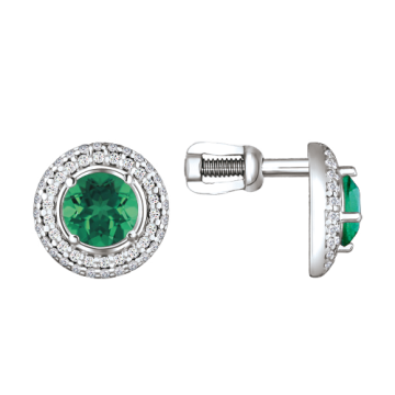 Серебряные серьги 925 пробы, вставка Циркон 