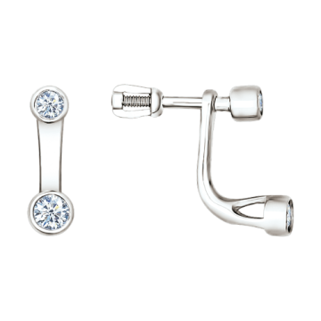 Silver earrings with zirconia 