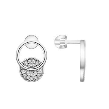 Серебряные серьги 925 пробы, вставка фианиты 