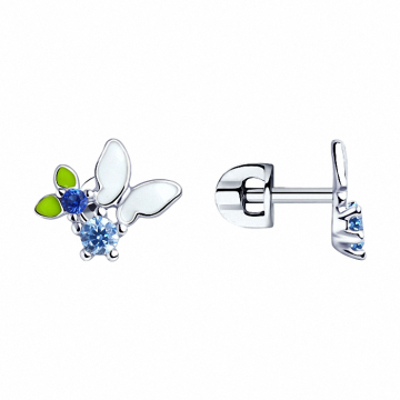 Silver earrings with zirconia 