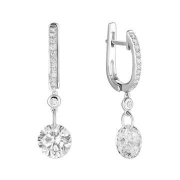 Серебряные серьги 925 пробы, вставка фианиты 