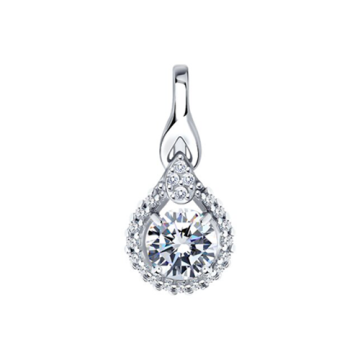 Silver pendant with cubic zirconia 