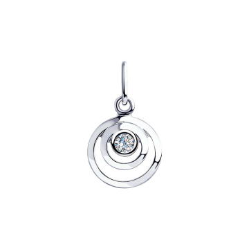 Silver pendant with cubic zirconia 