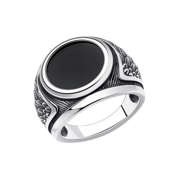 Man´s silver seal ring with onyx 
