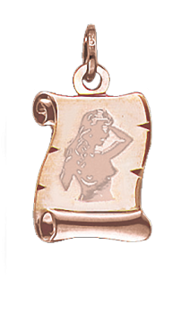 Pendant zodiac sign "Virgo" in red gold 