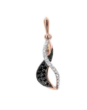 Pendant in red gold of 585 assay value with zirconia 