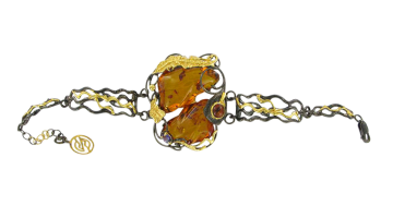 Gold-plated silver bracelet with Amber 