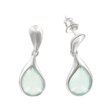 Серебряные серьги 925 пробы, вставка кварц 
