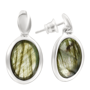 Silver earrings with labradorite 
