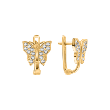 Gelb gold 585° (14K) Ohrringe mit Zirkonia 