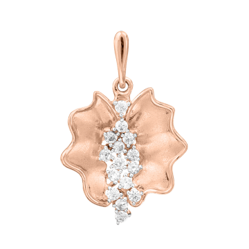 Pendants in red gold of 585 assay value with zirconia 