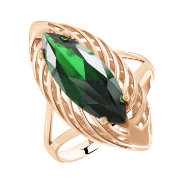 Damenring aus Rotgold 585° mit Zirkonia 