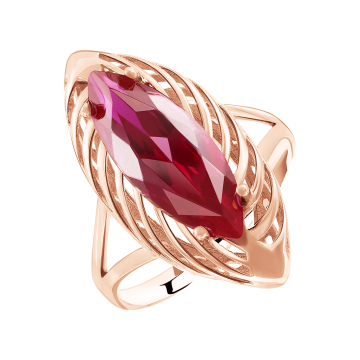 Damenring aus Rotgold 585° mit Zirkonia 