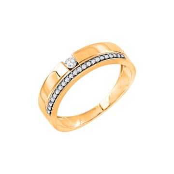 Damenring aus Gelbgold 585° mit Brillanten 