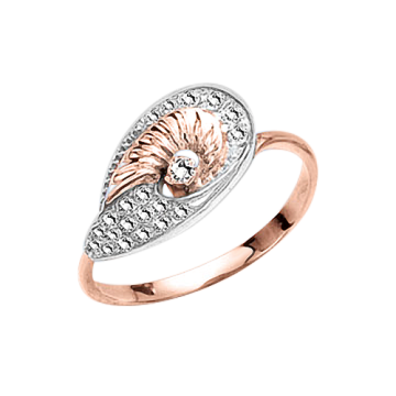 Damenring aus Rotgold 585° mit Zirkonia 