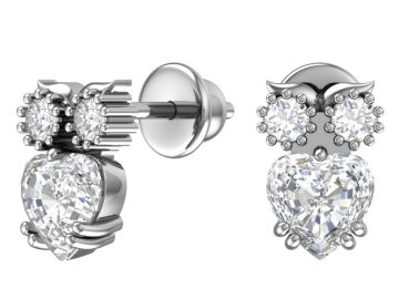 Children silver earrings with zirconia 