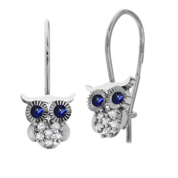 Children silver earrings with zirconia 