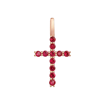 Pendant in red gold of 585 assay value with ruby 