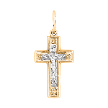 Gelb/ Weißgold 585 Kreuz 