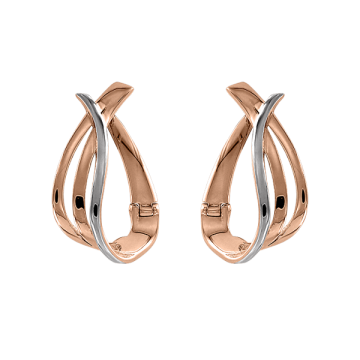 Earrings in red and white gold of 585 assay value 