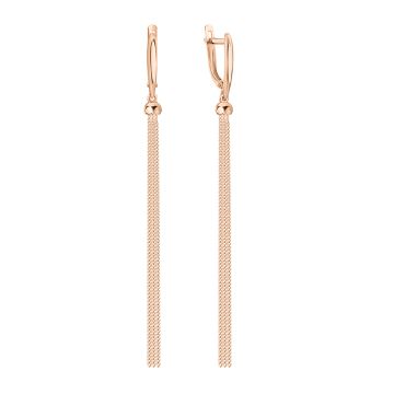 Earrings in red gold of 585 assay value 