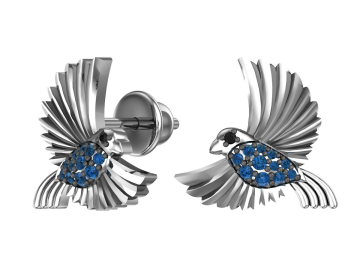 Серебряные серьги 925 пробы, вставка фианиты 