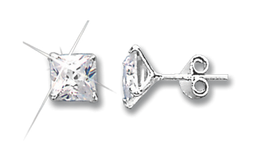 Серебряные серьги 925 пробы, вставка фианиты 