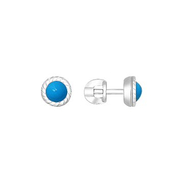 Silver earrings with blue enamel 