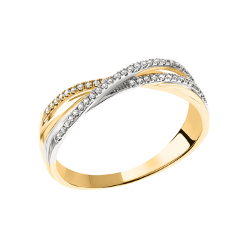 Gelb gold 585° Damenring mit Brillanten 