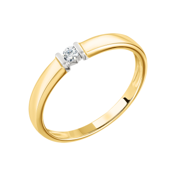 Gelb gold 585° Damenring mit Brillanten 